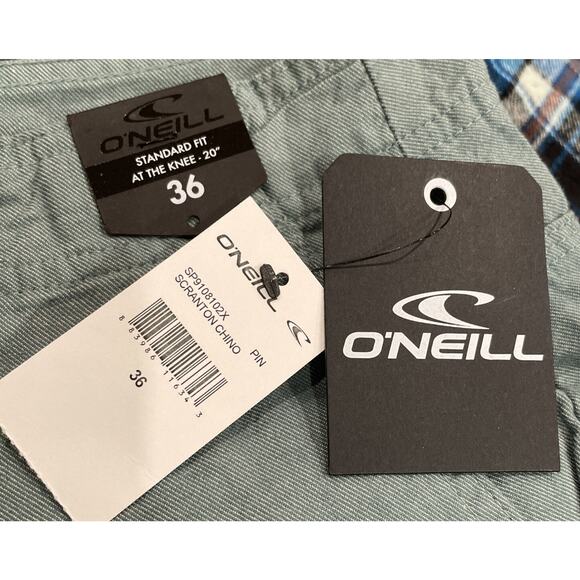 O'Neill Scranton Chino Walk Shorts Khakis Green Size 36 New Fast Shipping - Picture 5 of 10